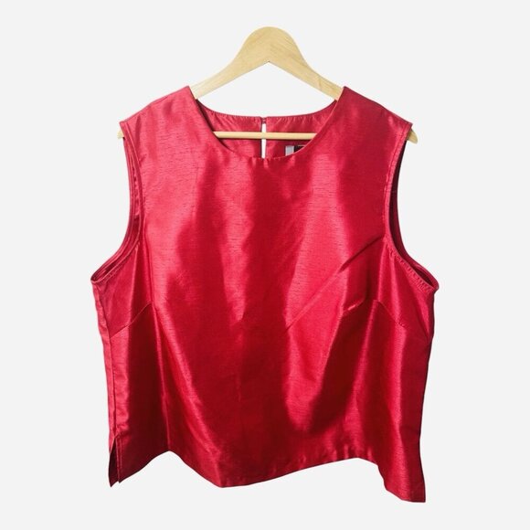 Maggie Barnes Women’s Willow Ridge Sleeveless Pink Blouse Shell Plus Size 1X - Picture 1 of 5